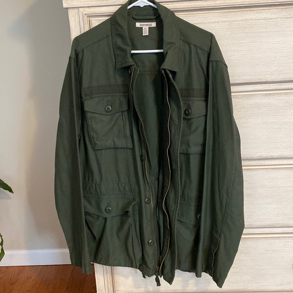 Men’s olive green lightweight anorak with draw string waist - Picture 1 of 10
